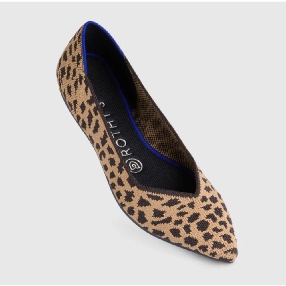 Rothys Womens The Point Leopard Cheetah Retired Animal Print Flat Shoes Sz 10.5 - Picture 3 of 9